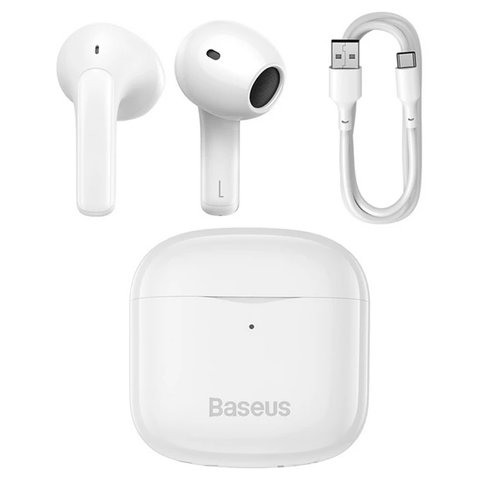 Гарнітура Baseus Bowie E3, бездротова, біла, із зарядним кейсом, з USB кабелем тип-C, #NGTW080002 Прев'ю 1
