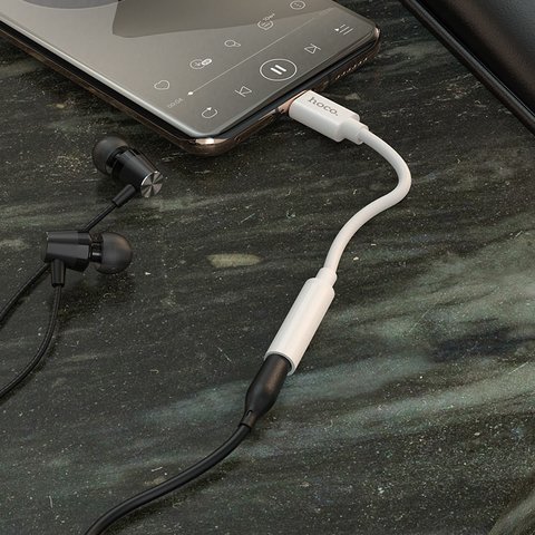 Адаптер Hoco LS30, підтримує функції мікрофона, USB тип-C, TRRS 3.5 мм, білий, #6931474739346 Прев'ю 2