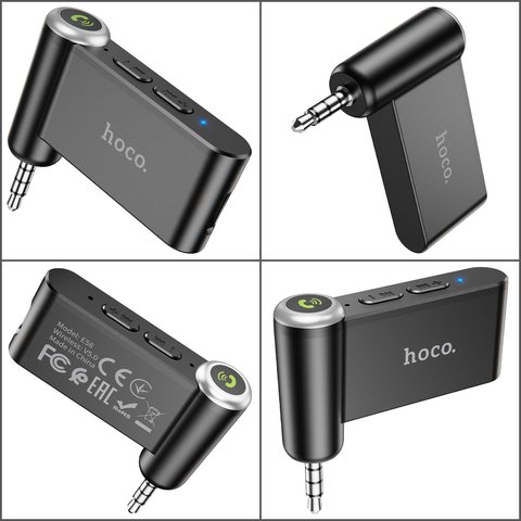 FM-трансмиттер Hoco E58, черный, с кнопкой, USB тип-C, TRS 3.5 мм, #6931474748768 Превью 1