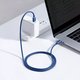 USB кабель Baseus Crystal Shine Series, 2xUSB тип-C, 120 см, 100 Вт, синий, в нейлоновой оплетке, #CAJY000603 Превью 3