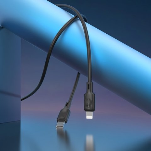 USB кабель Borofone BX113, USB тип-C, Lightning, 100 см, 27 Вт, чорний, #6941991115370 Прев'ю 2