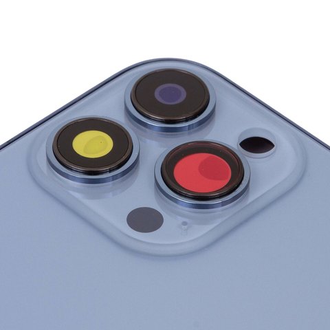 Housing compatible with iPhone 13 Pro Max, (dark blue, with SIM card holders, with side buttons, sierra blue) Preview 1