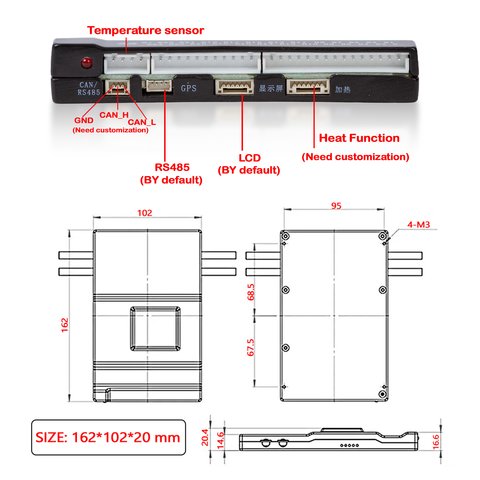 BMS Controller JIKONG JK-BD6A20S12P, (120 A, for LiFePO4/Li-ion/LTO batteries) Preview 4