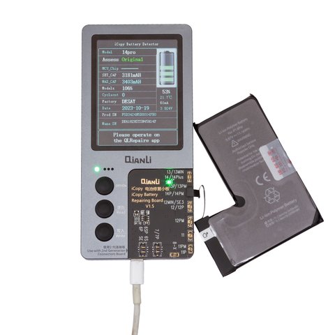 Battery JCID compatible with Apple iPhone 14 Pro, (Li-Polymer, 3.87 V, 3400 mAh, High Capacity) Preview 1
