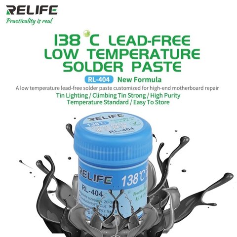Pasta BGA RELIFE RL-404, Sn 42%, Bi 58%, 138 °C, 40 g Vista previa  6