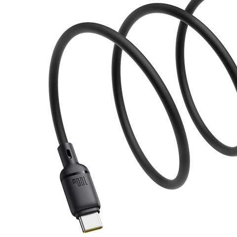 USB кабель Baseus Silky, USB тип-C, USB тип-A, 100 см, 100 Вт, черный, силиконовый, #P10377703113-00 Превью 2