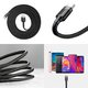 USB кабель Baseus Cafule, USB тип-C, USB тип-A, 300 см, 2 A, черный, #CATKLF-UG1 Превью 1