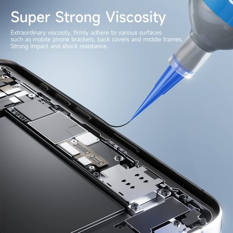 Adhesivo JCID TP-010B, poliuretano, negro, para pegar tapas traseras, para marcos de pantalla, de secado instantáneo, 10 ml Vista previa  4