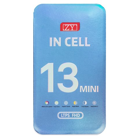 Pantalla LCD puede usarse con iPhone 13 mini, negro, sin microchip, con marco, AAA, (TFT), ZY, LTPS FHD Vista previa  1