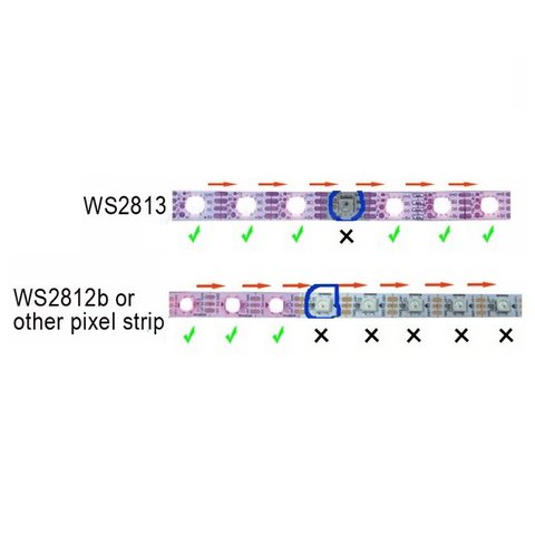 Светодиодная лента RGB SMD5050, WS2813 (черная, с управлением, IP67, 5 В, 60 диодов/м, 1 м) Превью 2
