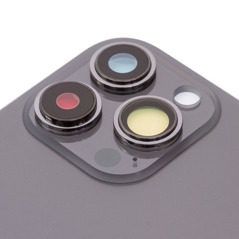 Задняя панель корпуса для iPhone 13 Pro Max, серая, со стеклом камеры, Graphite, small hole Превью 1