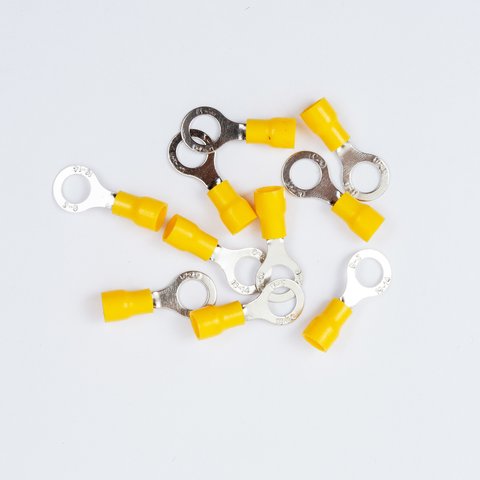 Наконечник RV 2,0-6, 6 мм, кільцевий, ізольований, жовтий, 10 шт., 1,5-2,5 мм² Прев'ю 1