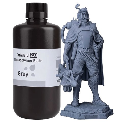Фотополимерная смола для 3D-принтера ELEGOO Standard Resin V2.0 Grey, 1 кг Превью 4