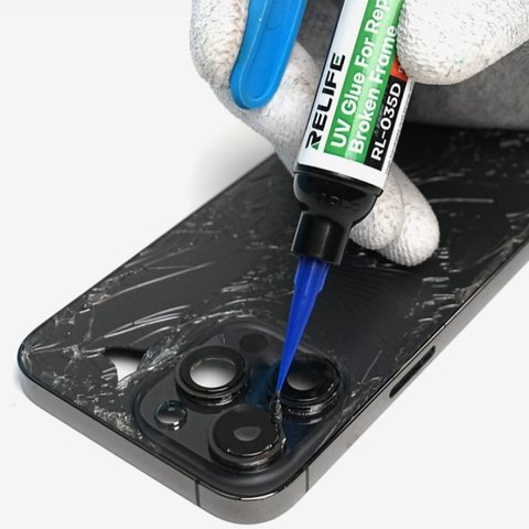 Клей RELIFE RL-035D, прозрачный, ультрафиолетовый, для ремонта трещин, для дисплейных рамок, 10 мл Превью 4