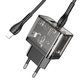 Сетевое зарядное устройство Hoco N34, 20 Вт, Power Delivery (PD), черный, прозрачный, c кабелем USB тип-C к Lightning для Apple, 2 порта, #6931474799173 Превью 2