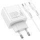 Сетевое зарядное устройство Hoco N35, 45 Вт, Power Delivery (PD), белый, c кабелем USB тип-C к Lightning для Apple, 2 порта, #6931474797223 Превью 1