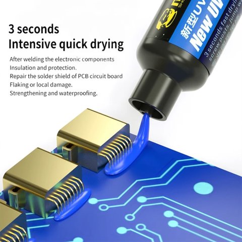 Паяльна маска Mechanic SU3, жовта, 10 мл, ультрафіолетова Прев'ю 3