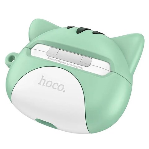 Гарнитура Hoco EW48, беспроводная, зеленая, белая, с силиконовым чехлом, mint cat, #6942007610001 Превью 3