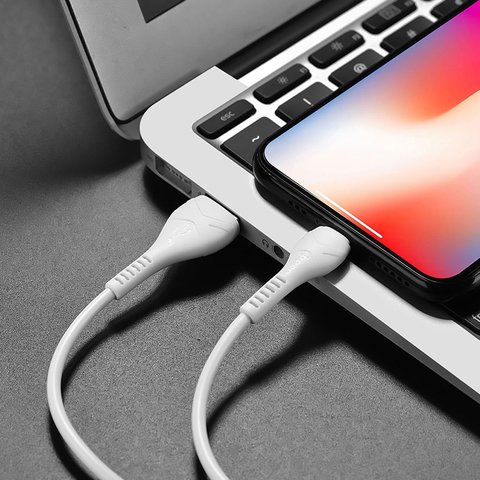 USB кабель Hoco X37, USB тип-A, Lightning, 50 см, 2,4 А, білий, #6942007612340 Прев'ю 3